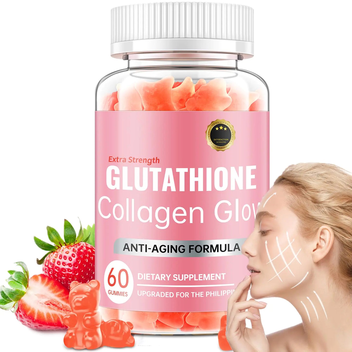 CHANGARLOAD Glutathione Collagen Glow Gummies for Women Glutathione Collagen Glow Gummies for Dark Spot & Anti-Aging