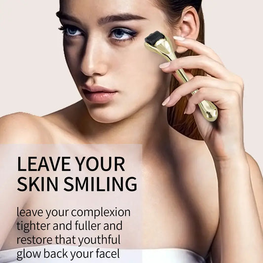 Golden Microneedle Derma Roller for Home Skin Care