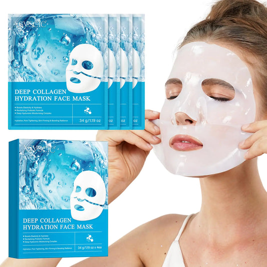 CLFJLXYX Collagen Night Wrapping Face Mask for Deep Hydration，Moisture Locking，Hydrogel Mask，Brightens Skin Tone，Promotes Elasticity and Firmnes