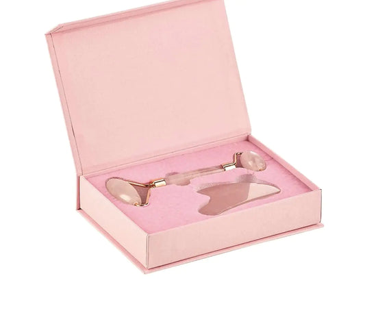Face Roller Skin Care - Jade Roller Gua Sha Set Rose Quartz Face Roller | Ultimate Facial Skin Care Products & Beauty Products Tools