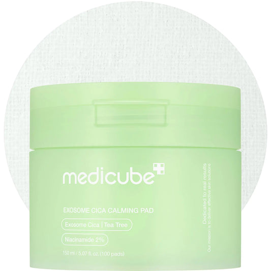 medicube Exosome CICA Tea Tree Calming Toner Pads for Sensitive Skin with Centella Asiatica Help Reduce Redness & breakouts. Low-irritating